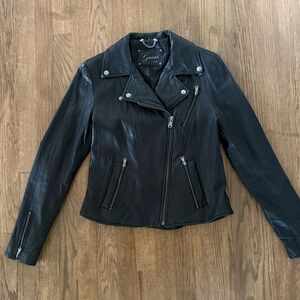 G by Guess Black Leather Jacket